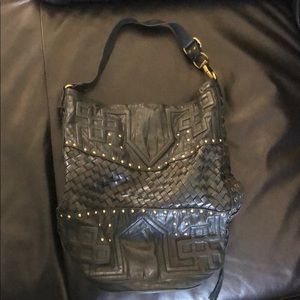 Black studded purse